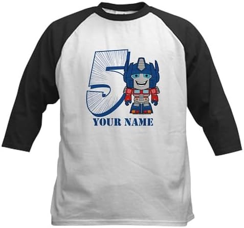 CafePress Custom Personalized Transformers 5 Optimus Prime Kids Cotton Baseball Jersey, 3/4 Raglan Sleeve Shirt