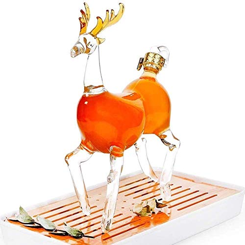 Deer Wine Decanter 500ml, Glas Craft Wine Fles, Lood Free Crystal Liquor Decanter voor Bourbon, Scotch of Whisky whisky… - Afbeelding 5