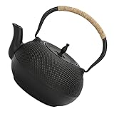 Tetera tetera de hierro fundido: superficie sin revestimiento, buen efecto decorativo, cuídela para evitar que se oxide.