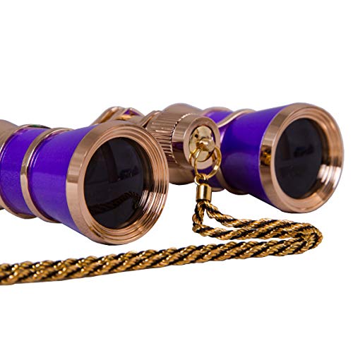 Levenhuk Broadway 325C Amethyst Opera Glasses – Theater Binoculars with Removable Chain