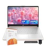 HP Stream 14" HD Laptops for Student & Business, Intel Processor N150, 4GB RAM, 288GB Storage (128GB UFS+160GB Docking Station Set), Copilot AI, 1-Year Office 365, 720p Camera, Win 11, Gold