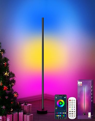 Royana Lampade da Terra LED, Lampada da Terra a LED Dimmerabile con Telecomando e Controllo APP, Musica e Modalità DIY, Lampada LED RGB Moderna per Soggiorno, Camera da Letto, Feste