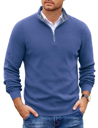 COOFANDY Mens 1/4 Zip Up Sweater Half Zip Collar...