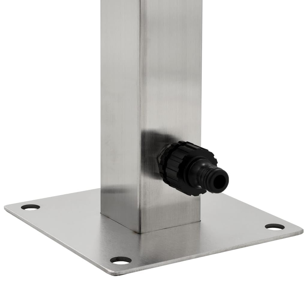 vidaXL Columna Agua para Jardín Acero Inoxidable Cuadrada 65 cm Fuente Patio