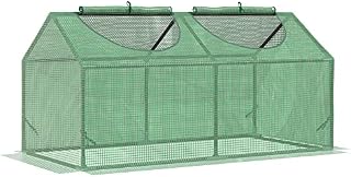 Outsunny Mini Greenhouse, Small Plant Grow House for Outdoor with Durable PE Cover, Observation Windows, 120 x 60 x 60 cm, Green