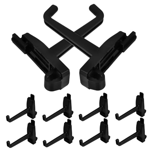 Hemobllo 10 piezas Ganchos Plásticos para Panel Perforado Abs Negro Soporte Resistente para Colgar Herramientas y Utensilios Instalación Fácil sin Herramientas Multiusos para Garaje Cocina