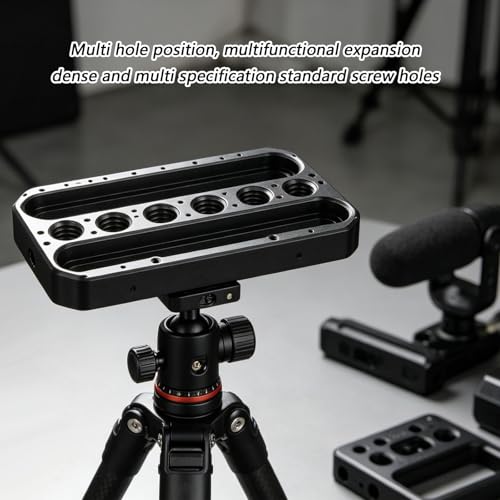 Placa base de cámara para grabaciones en exteriores con roscas de 1/4 2