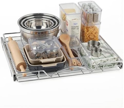 HOLDN’ STORAGE Pull Out Cabinet Organizer, Heavy Duty Caddy w/Lif...