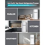 BLACK+DECKER 14.6 Cu. Ft. Top Mount Refrigerator with Freezer, 2 Door Refrigerator with Top Freezer and Adjustable Temperature Control, ENERGY STAR, BR1460HW, White - Image 2