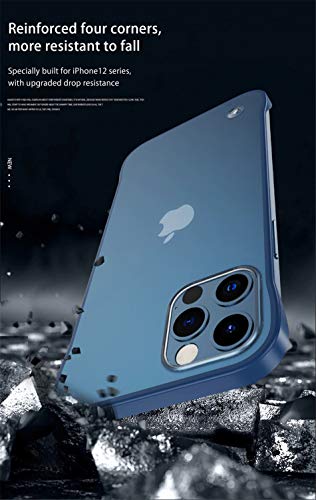 Image of EGOTUDE Ultra Slim Frameless Matte Hard Thin Back Cover Case for iPhone 12 & iPhone 12 Pro (Polycarbonate, Blue)