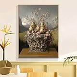 Malen Nach Zahlen Erwachsene Ente Gebirge Malen Nach Zahlen Kinder, DIY Set Erwachsene, Mit Knitterfreie Leinwand, 3- Pinsels und Acrylfarbe, Basteln Home, Halloween Deko (Ohne Rahmen) 50x60cm w6t-409