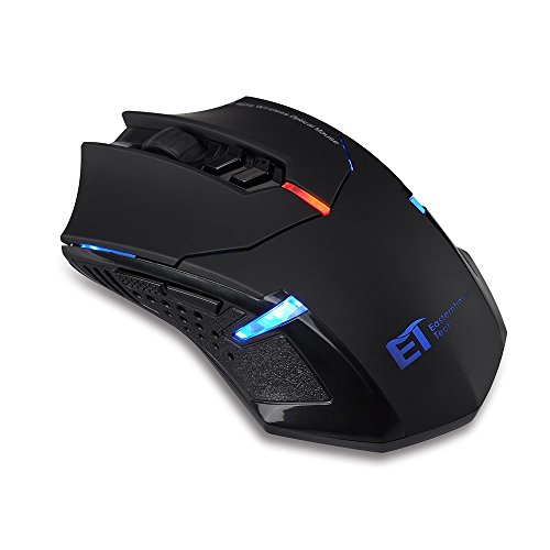 UrChoiceLtd®ET Tech X-08 Nuovo USB 7 Pulsante Di Gioco Mouse Ottico Senza Fili Di Gioco Professionale 800/1200/1600/2000/2400 DPI Regolabile Notebook PC Notebook Desktop Computer