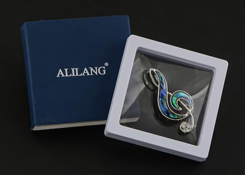Image of Alilang Silvery Tone Abalone Shell Music Note Brooch Pin & Pendant Simple Accessories for Party Banquet New Years