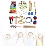 BONKZEBU Kinder-Musikinstrumenten-Set, Weicher Klang mit Hellen Farben für Kinder, die Musikunterricht Lernen, ABS + Edelstahl + Holz + Aluminium