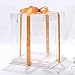 5-Pack 12-Inch Large Square Cake Box (12'x12'x11' inch) | Elegant Clear Display with Silk Ribbon Grand Gift Presentation for Tiered Cakes, Special Occasions, and Weddings