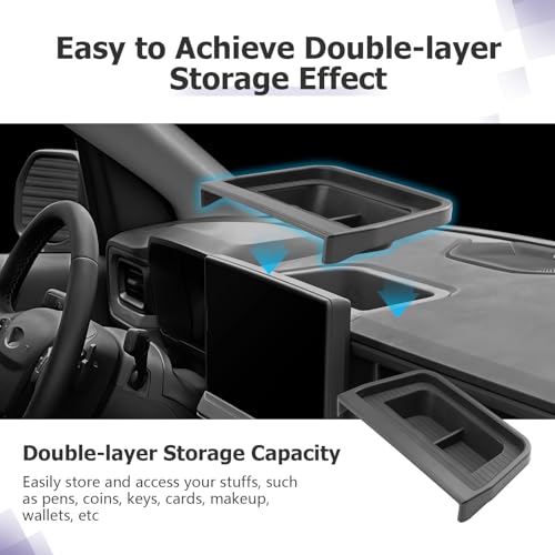 Image of LUWU for 2025 2026 Maverick Dashboard Storage Tray 2025 2026 Ford Maverick Accessories XL /XLT /Larita /Tremor /Lobo 13.2-inch Behind Screen Organizer Display Box Dash Tray (Only for 13.2 inch Screen)