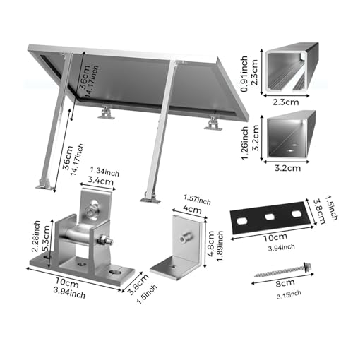 Wswqop Suporte de painel de módulo solar Fontes de energia solar Kit de braçadeira de extremidade de