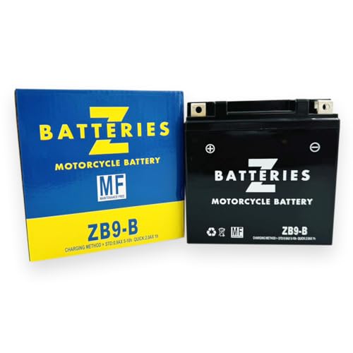 Z BATTERIES バイクバッテリー YB9-B ユアサ 互換 ZB9-B シールド型 AGM 充電済み FB9-B SB9-B BM9-B