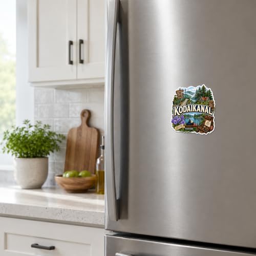 Image of Zesta Wooden Fridge Magnets Set | Refrigerator Decor Magnets for Kitchen | India Souvenir Fridge Magnet Collection | Wooden Magnet for Fridge Door Decoration (Kodaikanal)