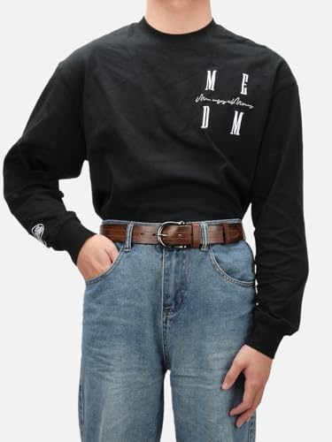 Men's Genuine Leather Belt, 1.5" Wide, Square Buckle, Casual/Dress, Gift Box3