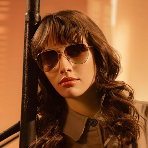 Image of BOLON Ultra Lightweight Full Titanium Classic Aviator Polarized Sunglasses, Exclusive Eyewear Brand of EssilorLuxottica
