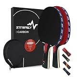 ZTTENLLY Racchetta da ping pong con tecnologia al carbonio, serie Performance, lama a 7 strati, velocità esperta/bordo/equilibrio, custodia protettiva più spessa, racchetta da ping pong per