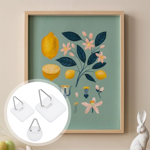 Image of 30 Pcs Adhesive Picture Hanger Foamboard Picture Hanging Hooks Without Nails, 3 Sizes Wall Plate Hangers Plastic Picture Hangers Invisible Picture Hanger for Home Art Photo Frame Bathroom Kitchen Door