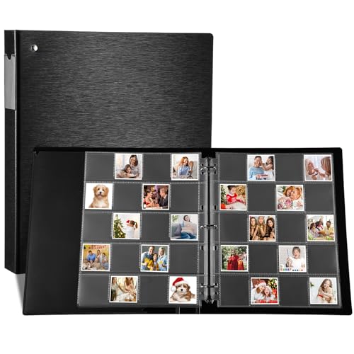 Protective Photo Slide Storage Box Set - 50 Pages Acid Free Protector 3 Ring Pocket Binder With Plastic Sleeves - Holds 20 35mm Slides Each Page - Presentation Book for Organizing