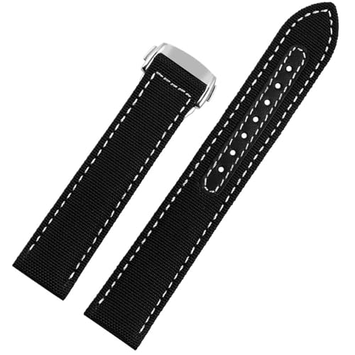 LoXiCEHb`Xgbv 19mm 20mm 22mm U[EHb`oh uXbg X}[gEHb` jo[TXgoh ANZT[(Black whtie-silver,22mm)