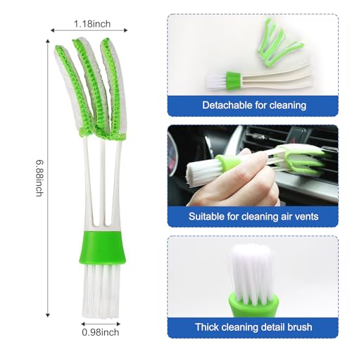 Auto Car Detailing Brush Set Car Interior Cleaning Kit Includes 3 Boar Hair Detail Brush,3 Wire Brush, 3 Air Vent Brush for Cleaning Car Interior Exterior, Dashboard Engines Leather Wheel - Image 5