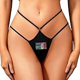 American Combine Italian Silk Style Flag Women's Thongs G String Underwear Comfortable No Show Panties High Stretch Breathable Tangas Para Mujer Black