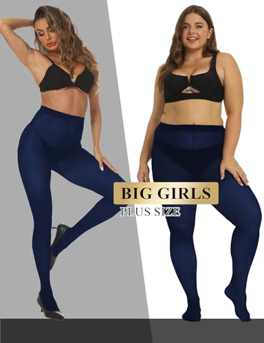 Image of Buauty 80D Black Tights for Women,Opaque Tights Soft, High Waist Soft Nylon Pantyhose
