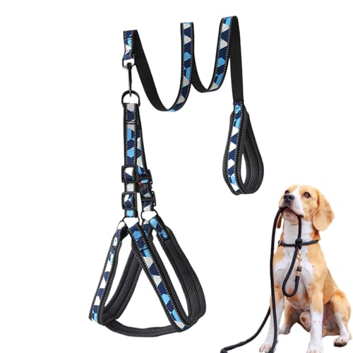 Hundegeschirr mit Leine, reflektierendes Zugseil für Haustiere, verstellbar, bequem, rutschfest, für Spaziergänge im Freien, mittelgroße Hunde, große Rassen