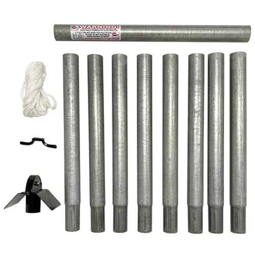 Prime Retreat Galvanized Steel Easy Pulley System Martin House Pole Heavy-Duty Sectional Birdhouse Pole with Swaged Ends & Rope