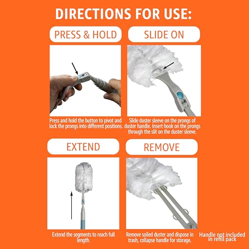 image for Amazon Basics 360° Heavy Duty Duster Refills, Picks up and Traps 2X M