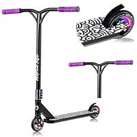 LIONELO WHIZZ Freestyle Stunt Scooter, Aluminium Deck & Y-Bar Handlebar, Heavy-Duty Up to 100kg, 110mm High-Rebound Wheels & ABEC-9 Bearings, Flex MN Steel Brake, HIC Compression System, Unique Design