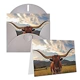 Koe Dierlijke Print Wenskaarten Gepersonaliseerde Bedankkaart Lege Notitiekaarten Met Enveloppen Voor Alle Gelegenheden