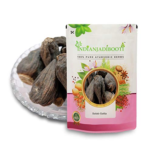 IndianJadiBooti Whole Salab Gatta-Salam Gatta-Saalam Gutta-Saalab Gatta-Orchid Root, 400 Grams