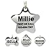 Stainless Steel Pet ID Tags - Engraved Personalized Dog Tags, Cat Tags Front & Back up to 8 Lines of Text - Bone, Round, Heart, Flower, Badge, House, Star, Rectangle, Bow Tie