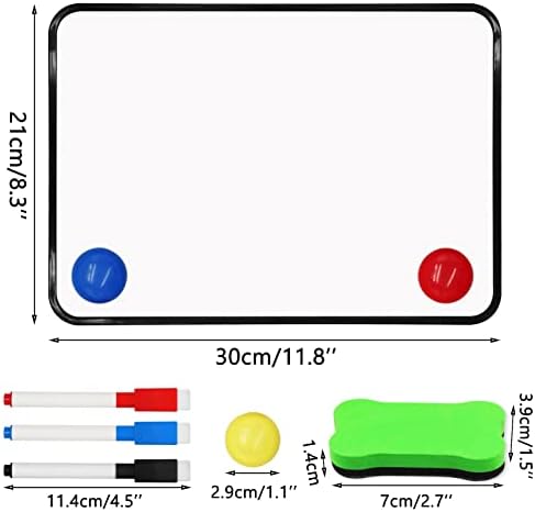 Double Sided Whiteboard for Kids, Wieat A4 Magnetic Whiteboard Set, Small Dry Erase Board with Pens, Dry Eraser and Magnetic Piece, Wipe Board for Children or School, Home, Office, Remote Learning