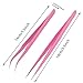 Aoshang 2PCS Stainless Steel Straight and Curved Tip Tweezers Nippers for Eyelash Extensions and Nail Art Sticker Rhinestone Eyelash Picker Acrylic Gel Nail DIY Art