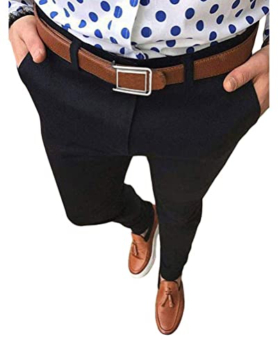 ORANDESIGNE Herren Chino Hose Karierte Stoffhose Lange Regular Fit Stretch...