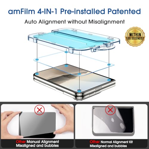 2-Pk amFilm OneTouch iPhone 13-18 Tempered Glass Screen Protectors - image 4