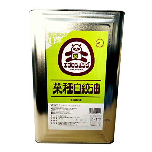 菜種白絞油 業務用 16.5kg コレステロール0ゼロ 菜種油 一斗缶 油 加藤製油 エプロンパンダ 大豆屋