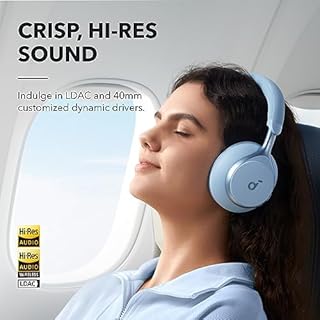 Soundcore by Anker, Space One, Active Noise Cancelling Headphones, 2X Stronger Voice Reduction, 40H ANC Playtime, App Control, LDAC Hi-Res Wireless Audio, Comfortable Fit, Clear Calls, Bluetooth 5.3