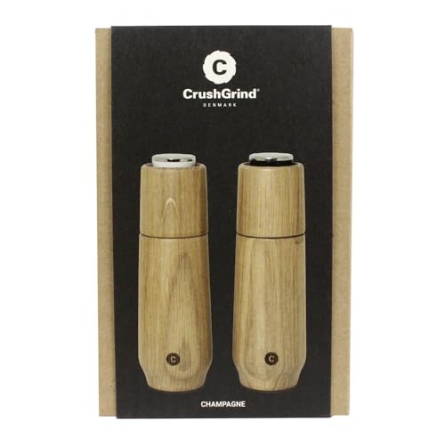 CrushGrind® Champagne juego de molinillos de sal y pimienta de madera roble 167mm 6