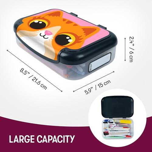 Image of ZIPIT: Pencil Box Bundle: Kitty & Pink Unicorn - Recycled Plastic Cases, Large Capacity Storage Organizers, School Supplies-Stationary, Kids-Girl-Boy