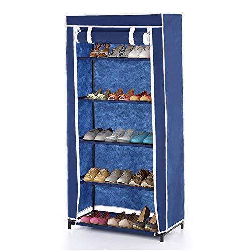 IKAYAA Portable 5 Tier Schuhregal Non-Woven Zip Up 10 Paar Standing Stiefel Schuh-Organizer