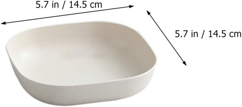 Square Cereal Bowls Set of 4, Plastic Small Bowls for Kitchen, 6 Inch Shallow Serving Bowls for Soup Salad Oatmeal Snack Dessert Ice Cream - Image 2