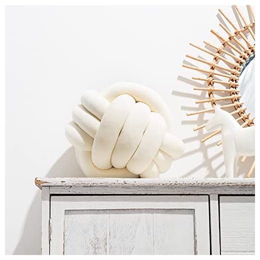 Knot Pillow Ball, Soft Throw Pillow, Hand Made Decor, Round Plush Pillow, Sofa Cuddle Ball, Cute Couch Knotted Pillows, Suitable Living Room Decoration, (11x11, Ivory)